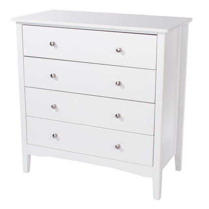 Painted - Stylish 4 Drawer Chest - Metal Handles