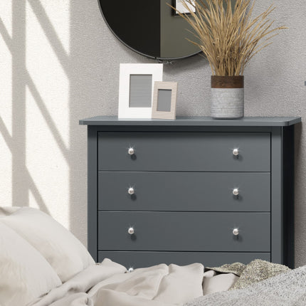 Painted - Stylish 4 Drawer Chest - Metal Handles