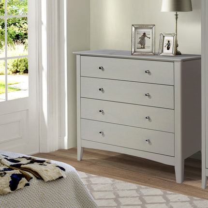 Painted - Stylish 4 Drawer Chest - Metal Handles