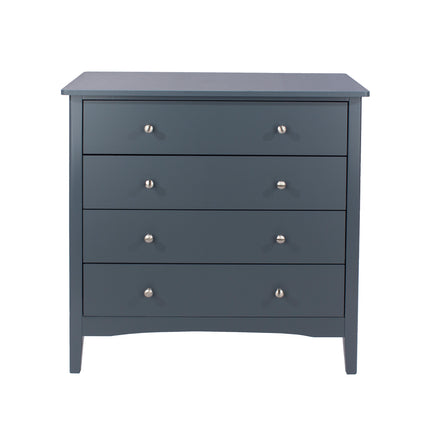 Painted - Stylish 4 Drawer Chest - Metal Handles