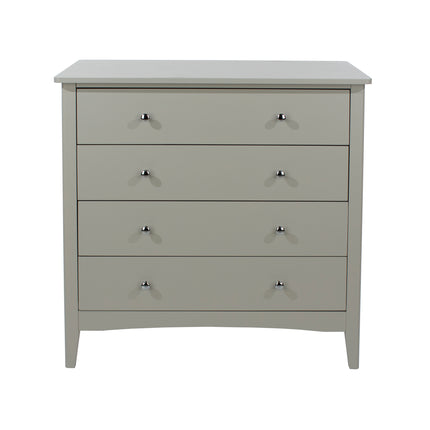 Painted - Stylish 4 Drawer Chest - Metal Handles
