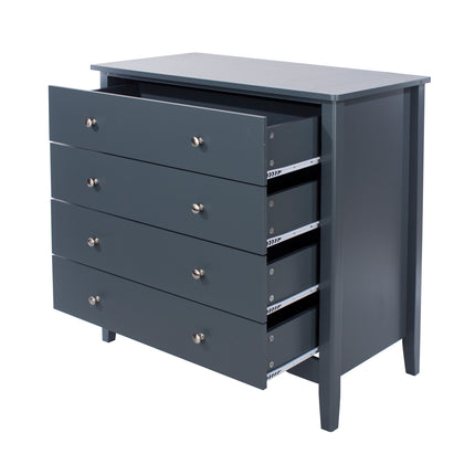 Painted - Stylish 4 Drawer Chest - Metal Handles
