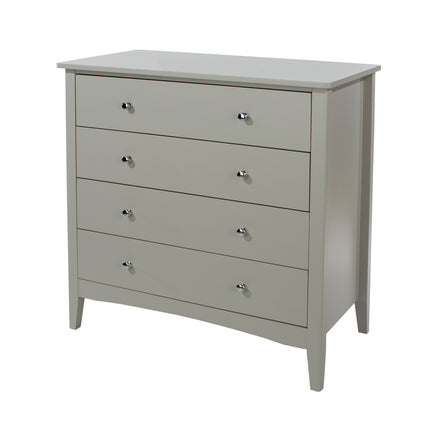 Painted - Stylish 4 Drawer Chest - Metal Handles