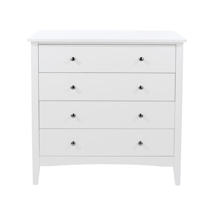 Painted - Stylish 4 Drawer Chest - Metal Handles