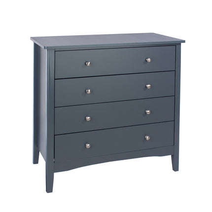 Painted - Stylish 4 Drawer Chest - Metal Handles