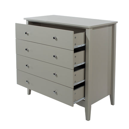 Painted - Stylish 4 Drawer Chest - Metal Handles