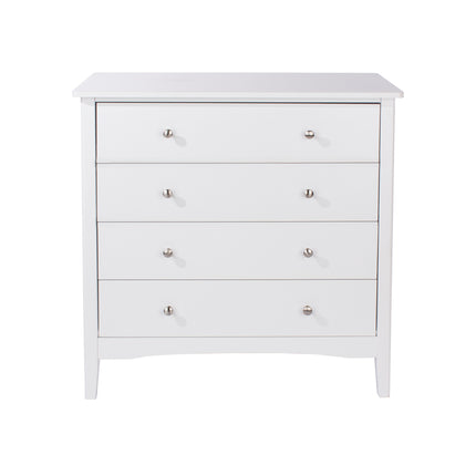 Painted - Stylish 4 Drawer Chest - Metal Handles