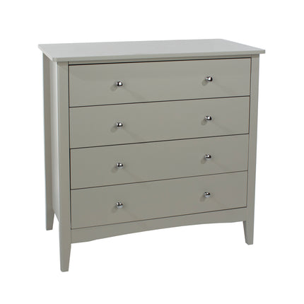 Painted - Stylish 4 Drawer Chest - Metal Handles