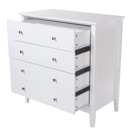 Painted - Stylish 4 Drawer Chest - Metal Handles