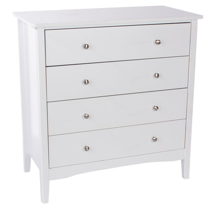 Painted - Stylish 4 Drawer Chest - Metal Handles