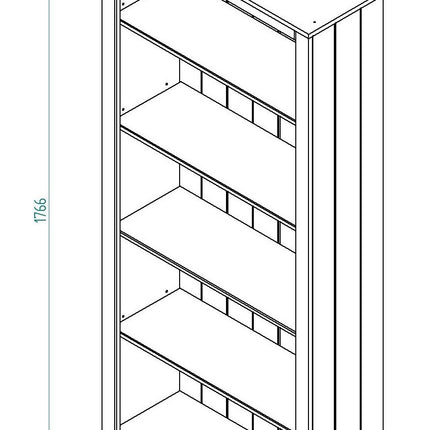 Painted - Tall Bookcase - Carbon - Grey - Adjustable Shelves