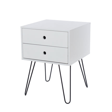 Painted - Telford Metal Leg 2 Drawer Bedside