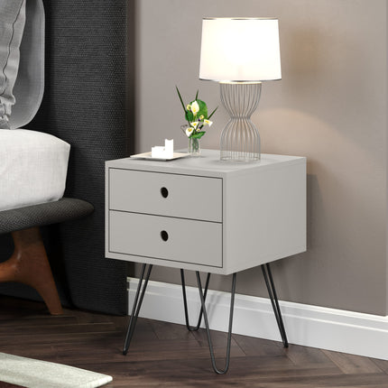 Painted - Telford Metal Leg 2 Drawer Bedside