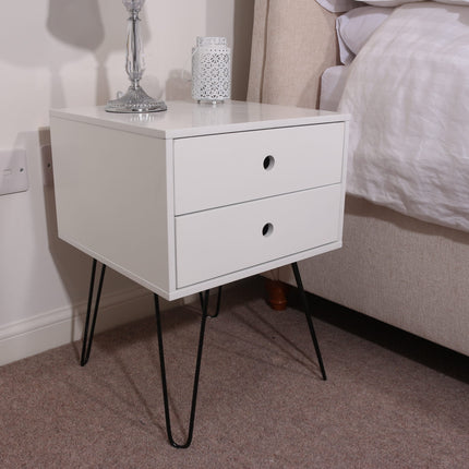Painted - Telford Metal Leg 2 Drawer Bedside
