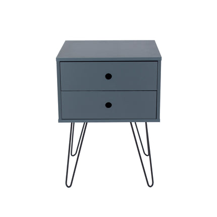 Painted - Telford Metal Leg 2 Drawer Bedside