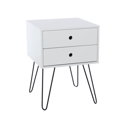 Painted - Telford Metal Leg 2 Drawer Bedside