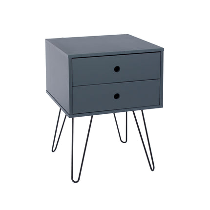 Painted - Telford Metal Leg 2 Drawer Bedside
