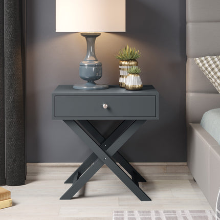 Painted - X Leg 1 Drawer Petite Bedside