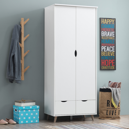 Pulford - 2 Door Wardrobe - 2 Drawers - White