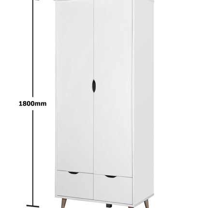 Pulford - 2 Door Wardrobe - 2 Drawers - White