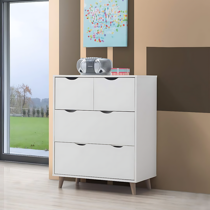 Pulford - 3 Piece Bedroom Set 4 Drawer - White & Sonoma Oak