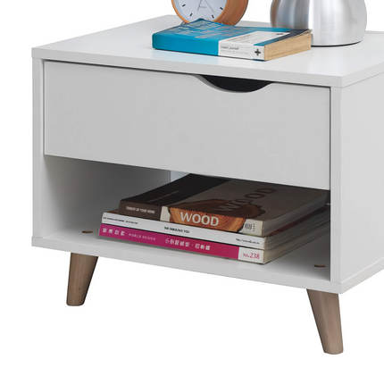 Pulford - Bedside Table - 1 Drawer - White