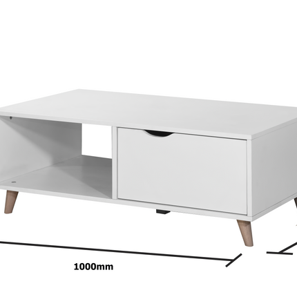 Pulford - Coffee Table - 2 Drawers - White