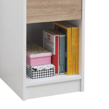 Pulford - Desk - 2 Drawers - White & Sonoma Oak