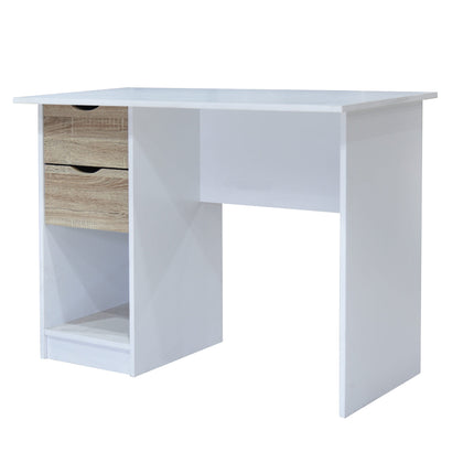 Pulford - Desk - 2 Drawers - White & Sonoma Oak