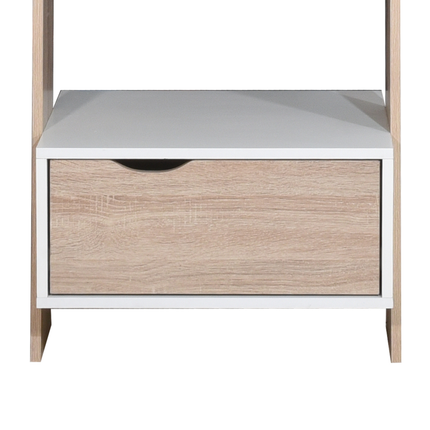 Pulford - Ladder Bookcase - White & Sonoma Oak