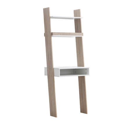 Pulford - Ladder Desk - White & Sonoma Oak