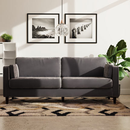 Snowdonia Living - 3 Seater Cushion Back Sofa Dark