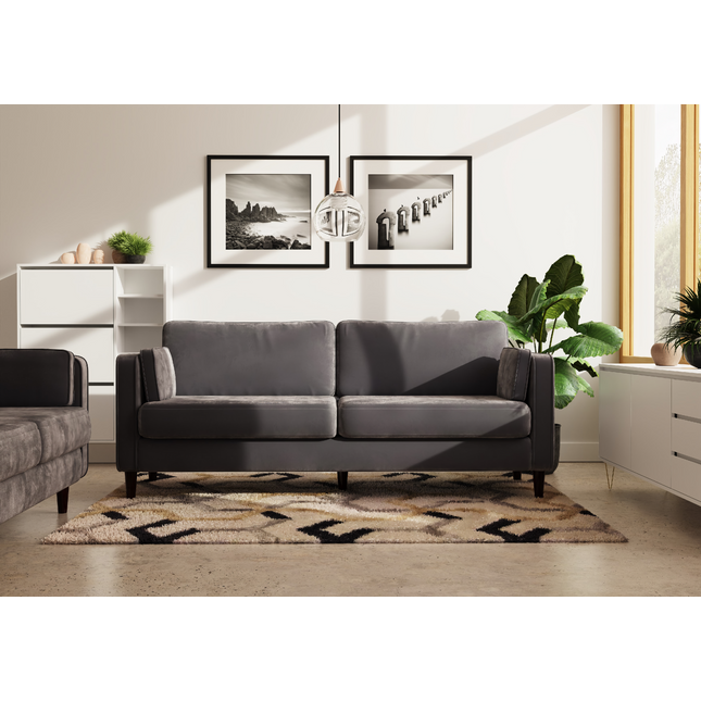 Snowdonia Living - 3 Seater Cushion Back Sofa Dark