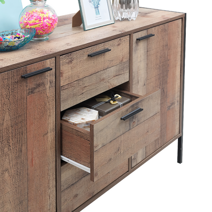 Stretton - 2 Door 3 Drawer Sideboard - Rustic Oak