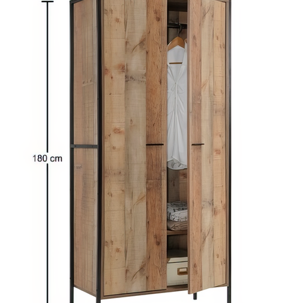 Stretton - 2 Door Wardrobe - Rustic Oak