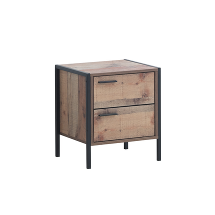 Stretton - 2 Drawer Bedside Table - Rustic Oak