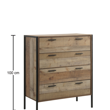 Stretton - 3 Piece Bedroom Set 2 Door Wardrobe - Rustic Oak