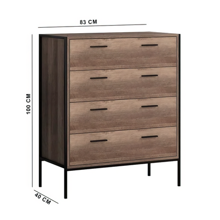 Stretton - 3 Piece Bedroom Set 4 Door Wardrobe - Rustic Oak