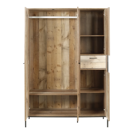 Stretton - 3 Piece Bedroom Set 4 Door Wardrobe - Rustic Oak