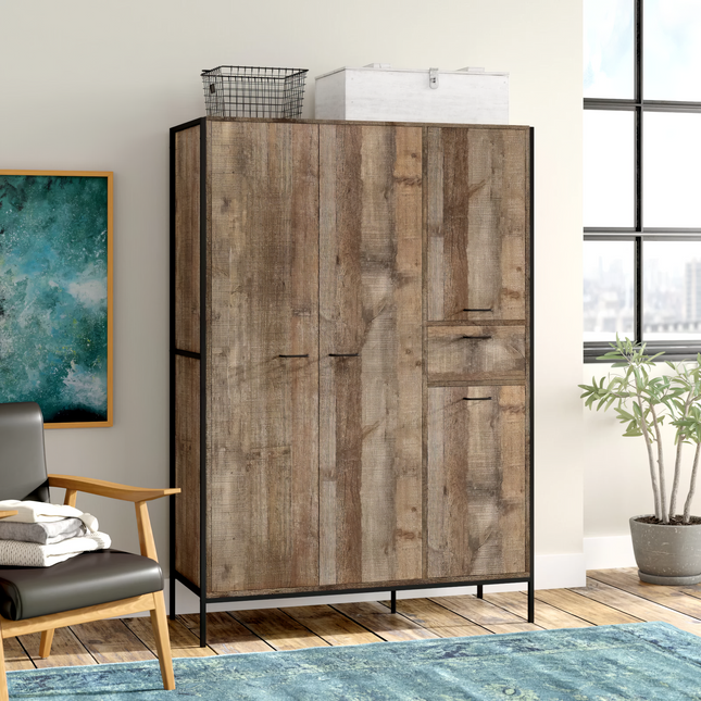 Stretton - 4 Door Wardrobe - Rustic Oak