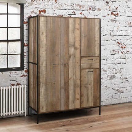Stretton - 4 Door Wardrobe - Rustic Oak