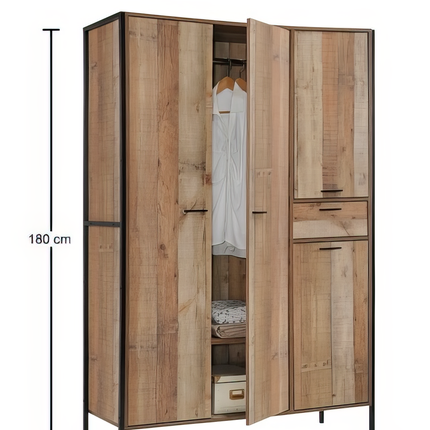 Stretton - 4 Door Wardrobe - Rustic Oak
