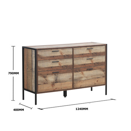 Stretton - 6 Drawer Chest - Rustic Oak