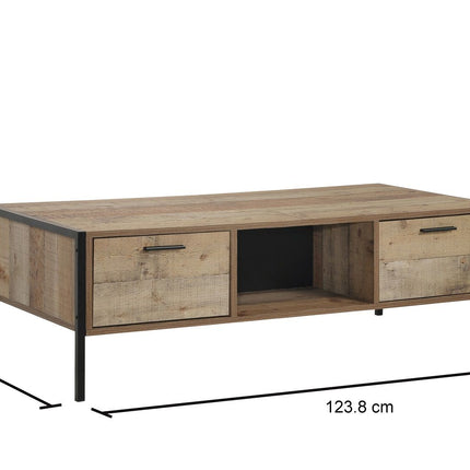 Stretton - Coffee Table 4 Drawer - Rustic Oak