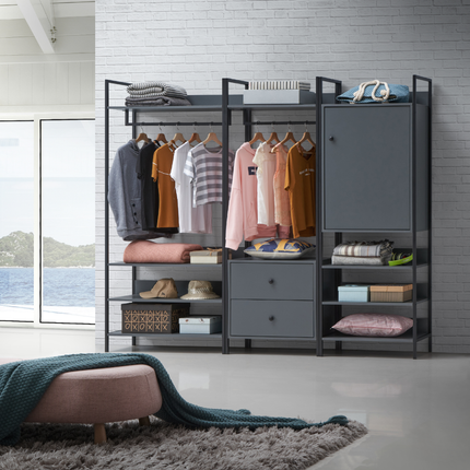 Zahra - 3 Piece Bedroom Furniture Set Open Wardrobes