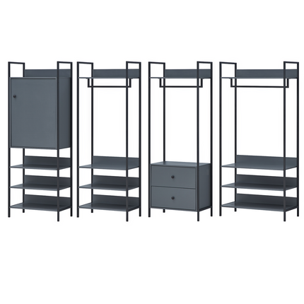 Zahra - 4 Piece Bedroom Furniture Set Open Wardrobes
