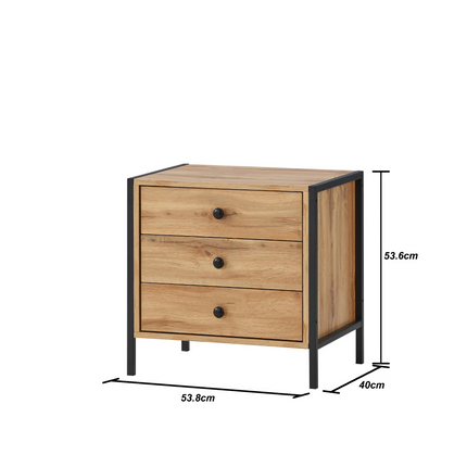 Zahra - Bedside Table - 3 Drawers