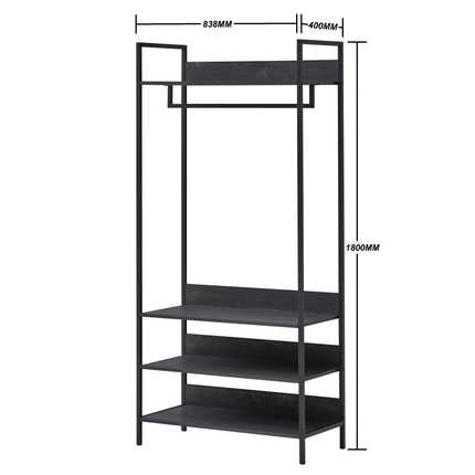 Zahra - Wide Open Wardrobe - 4 Shelves