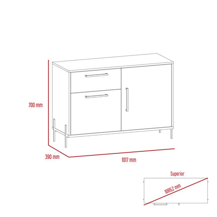 Harvard - Sideboard - 2 Door 2 Drawer Two-Tone & Square Legs