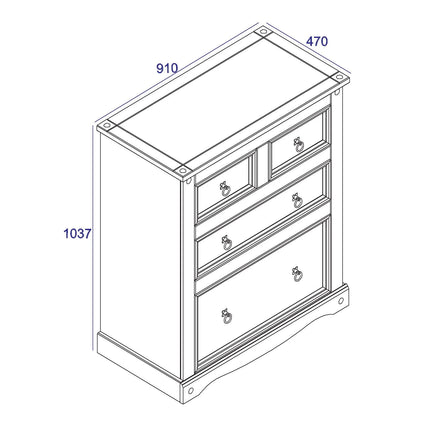 Corona - Chest of Drawers - 4 Drawer Traditional
